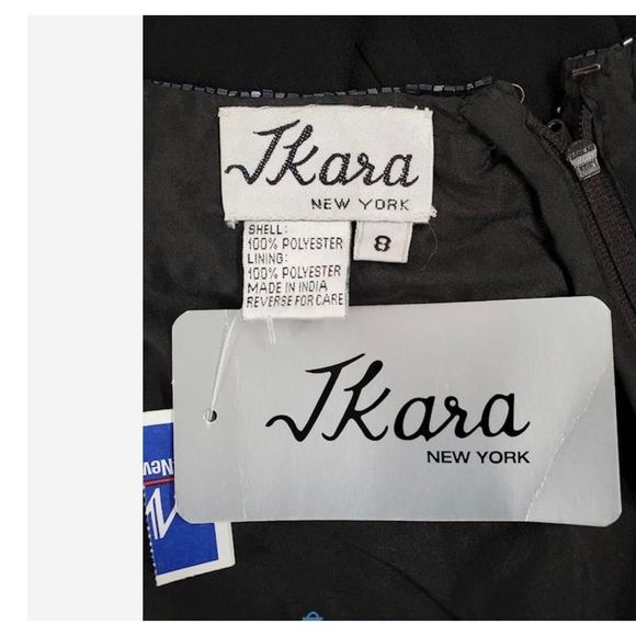 NWT Jkara Women's Black Beaded With Sheer Jacket Maxi Dress Size 8 - Picture 5 of 7